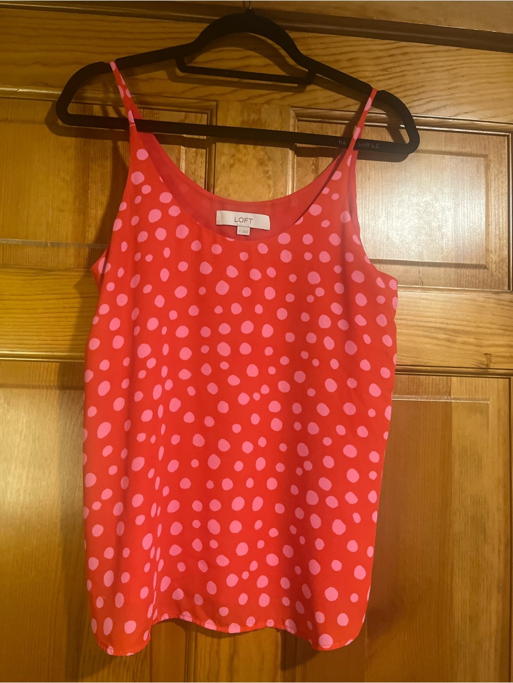 LOFT Small Red Pink Polka Dot Cami Tank Top Spotted Print